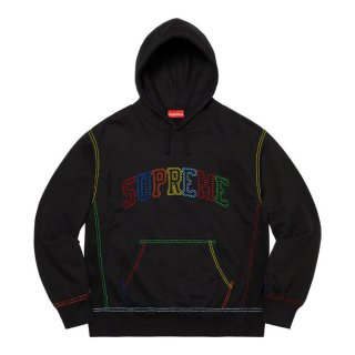 Supreme Big Stitch Hooded Sweatshirt- Black